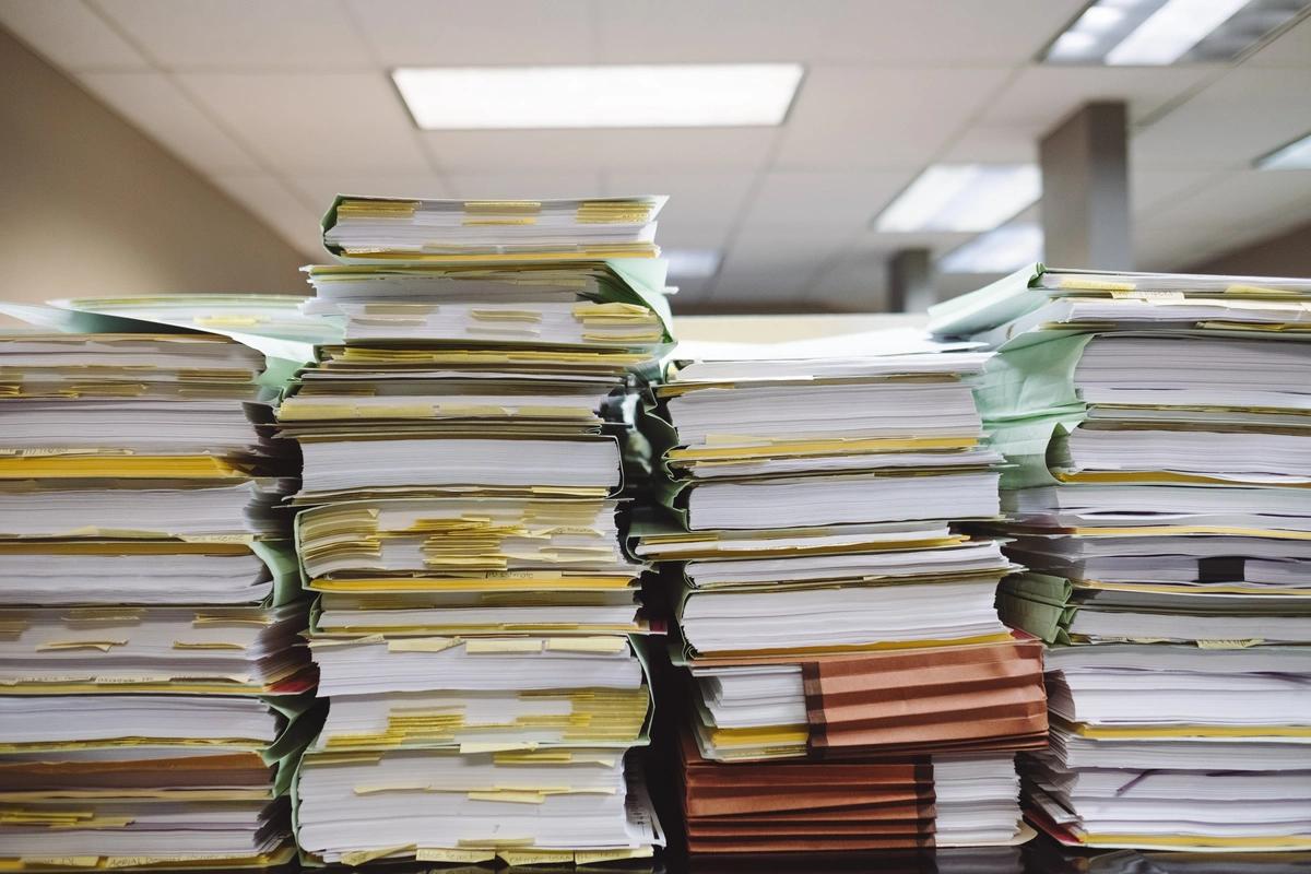 stack of forms